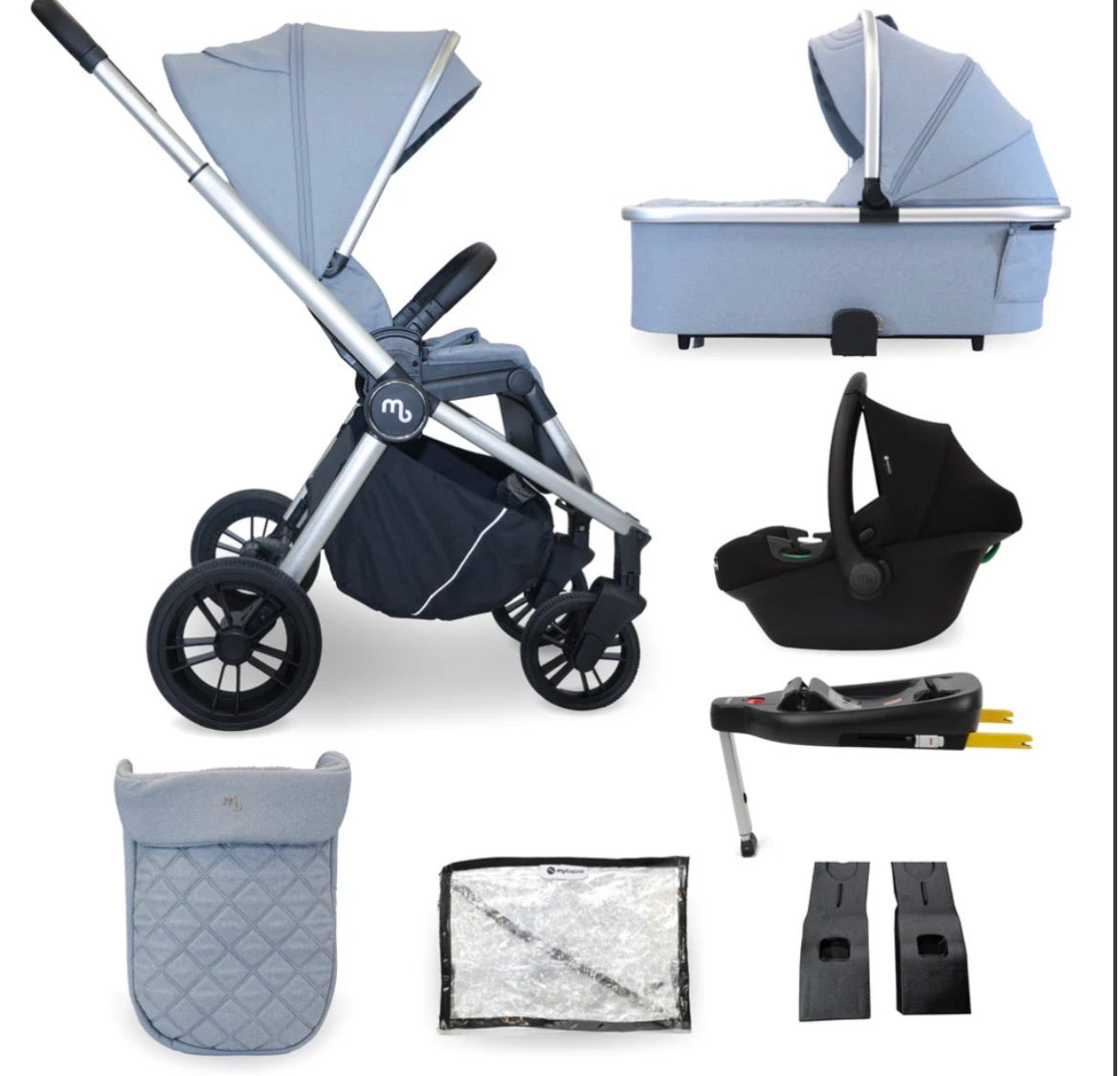 My Babiie Mb450i Steel Blue Inc Isofix base