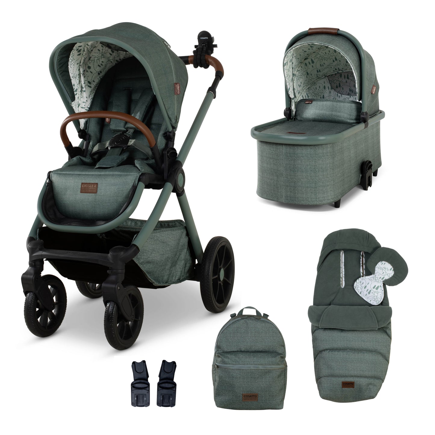 Cosatto Giggle 4 Special Edition Pram and Accessory Bundle Tiny Treetops * PRE ORDER BEGINNING SEPTEMBER