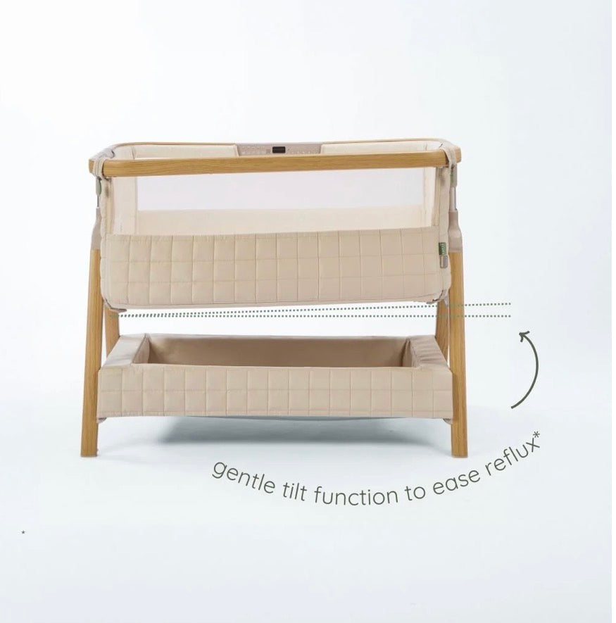Tutti Bambini CoZee Sense Bedside Crib ~ Toasted oak/Sand