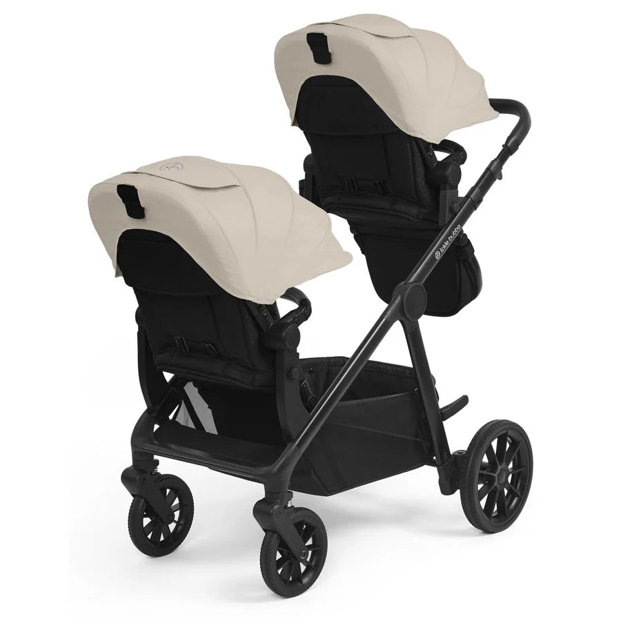 Ickle Bubba Virgo Twin 18 Piece Travel System with i-Size Nimbus Car Seats & Spin ISOFIX Bases -Stone