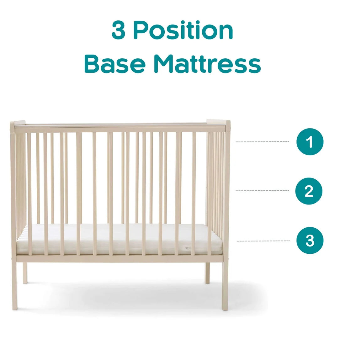 East Coast Space Saver Cot with Mattress Bundle - Cashmere