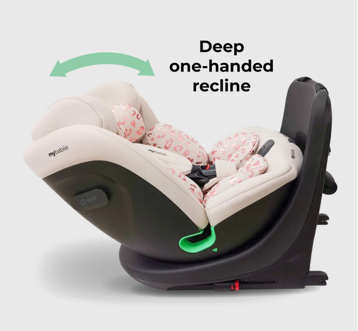 My Babiie Easy Spin R129 Car Seat with Top Tether - Pink Leopard