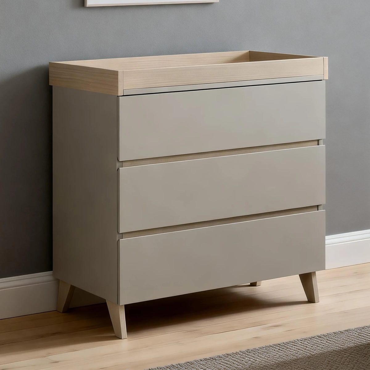 Babymore Mira Nursery Chest Changer – Cashmere Warm Oak