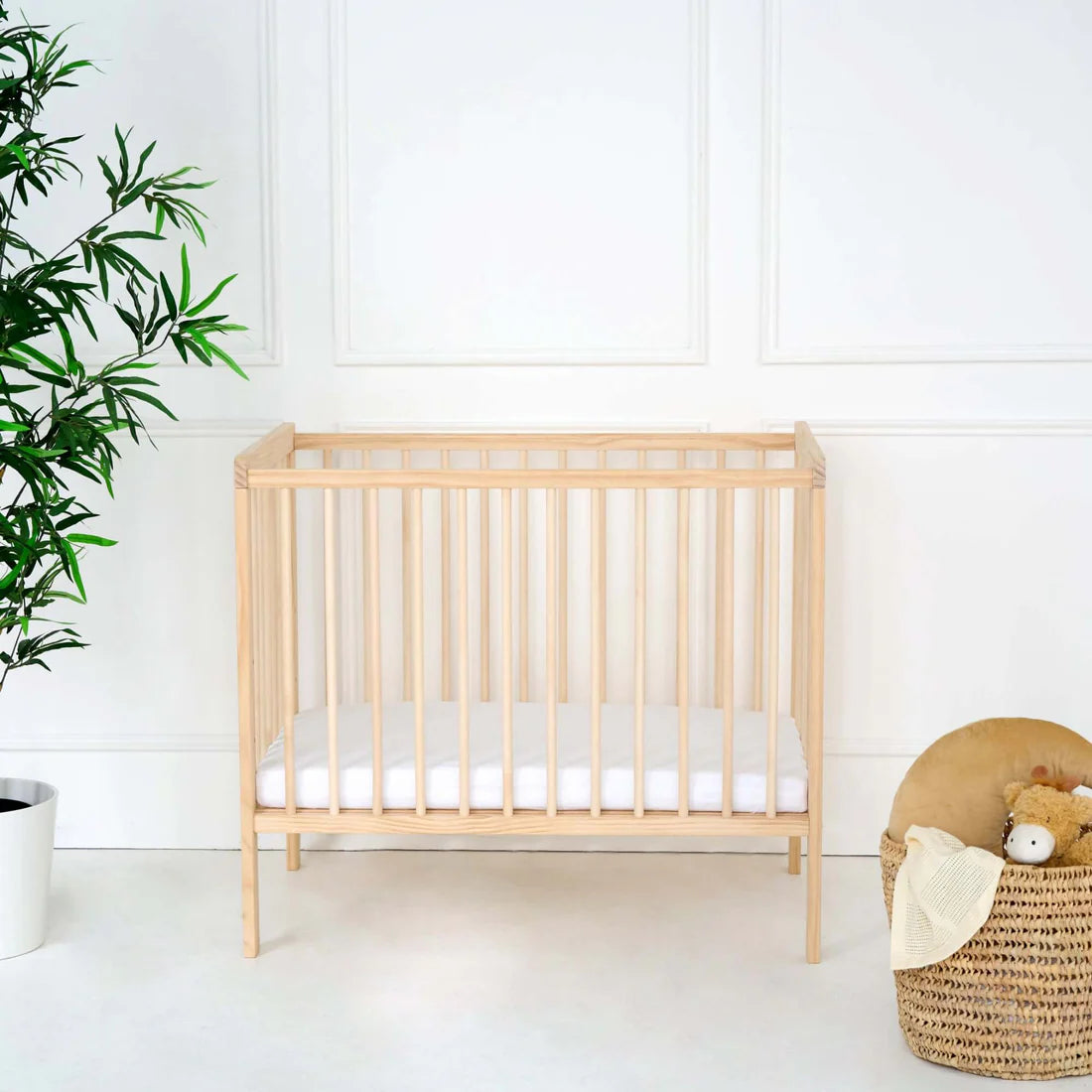East Coast Space Saver Cot with Mattress Bundle - Natural