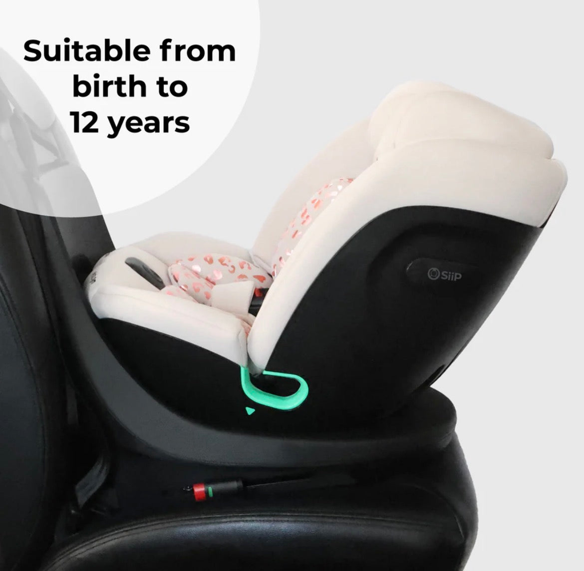 My Babiie Easy Spin R129 Car Seat with Top Tether - Pink Leopard