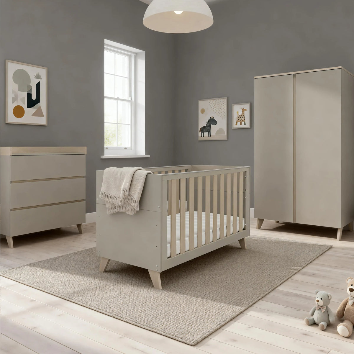 Babymore Dante 3 piece Nursery Room set -Cashmere