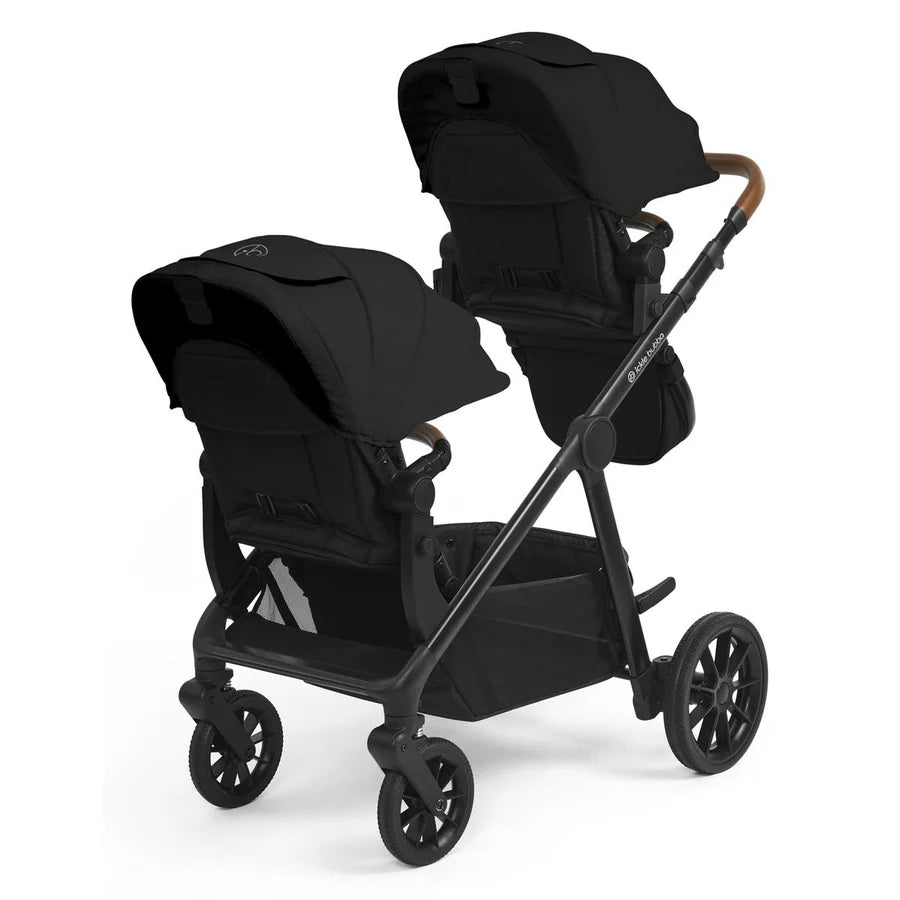 Ickle Bubba Virgo Twin 18 Piece Travel System with i-Size Cirrus Car Seats & Isofix Bases, Black
