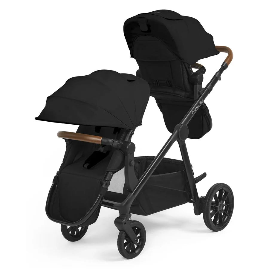 Ickle Bubba Virgo Twin 18 Piece Travel System with i-Size Cirrus Car Seats & Isofix Bases, Black