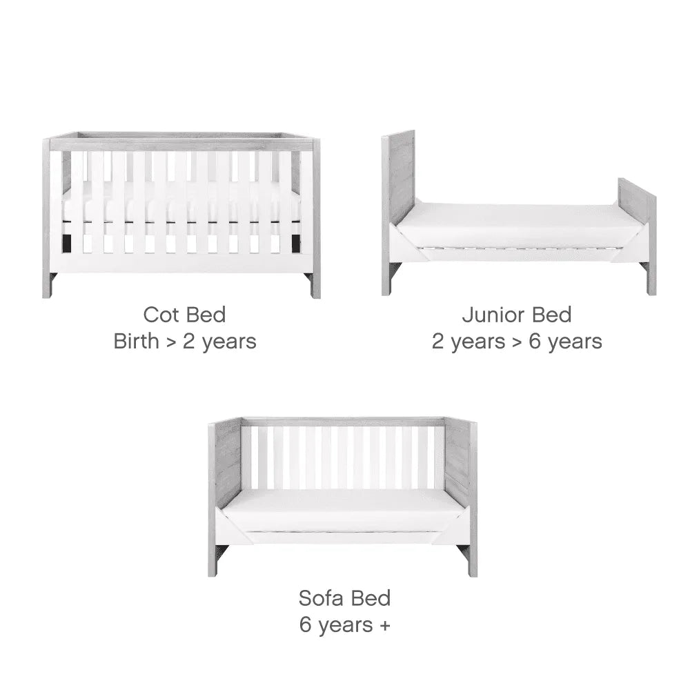 Tutti Bambini Modena 3 piece furniture set ~ grey , white ash ~ COLLECTION ONLY FROM BIRMINGHAM STORE