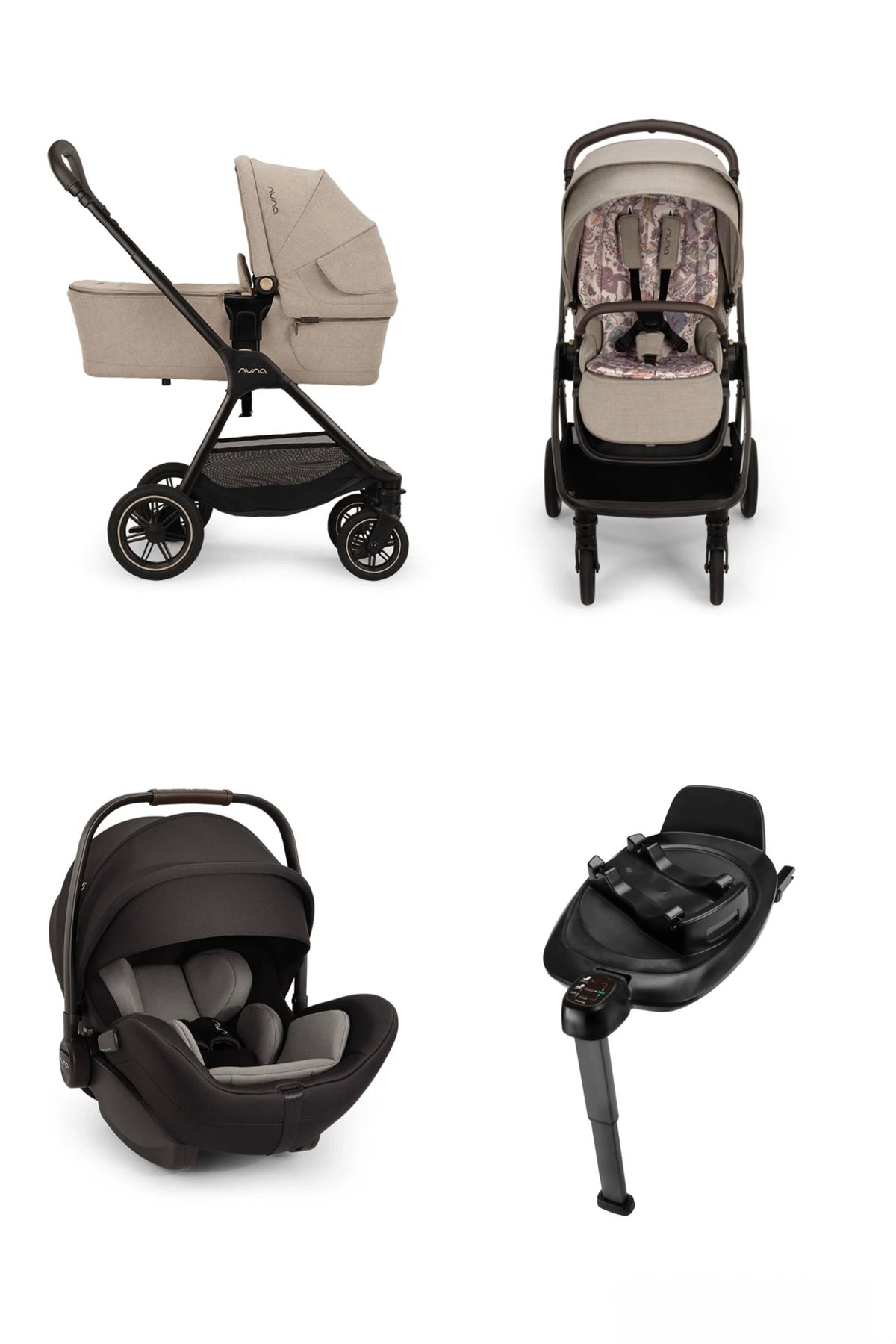 Nuna x Liberty Fantasy Land Collection Triv Next Generation Pushchair, LYTL Carrycot and Arra Flex Car Seat and Base Next Bundle Open Box