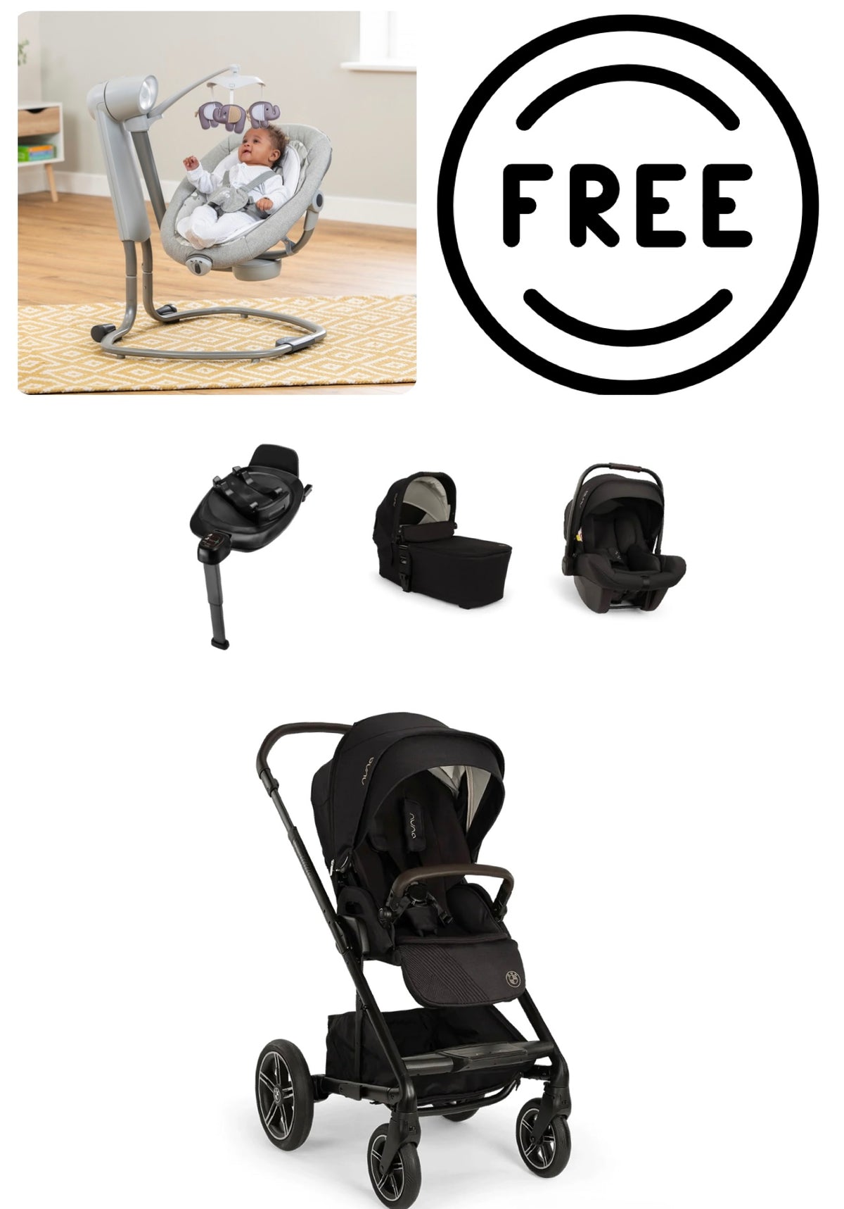 Nuna Mixx NEXT BMW + PIPA Lite Travel System - BMW Element Ex Display FREE Joie Swivel Swing Open Box