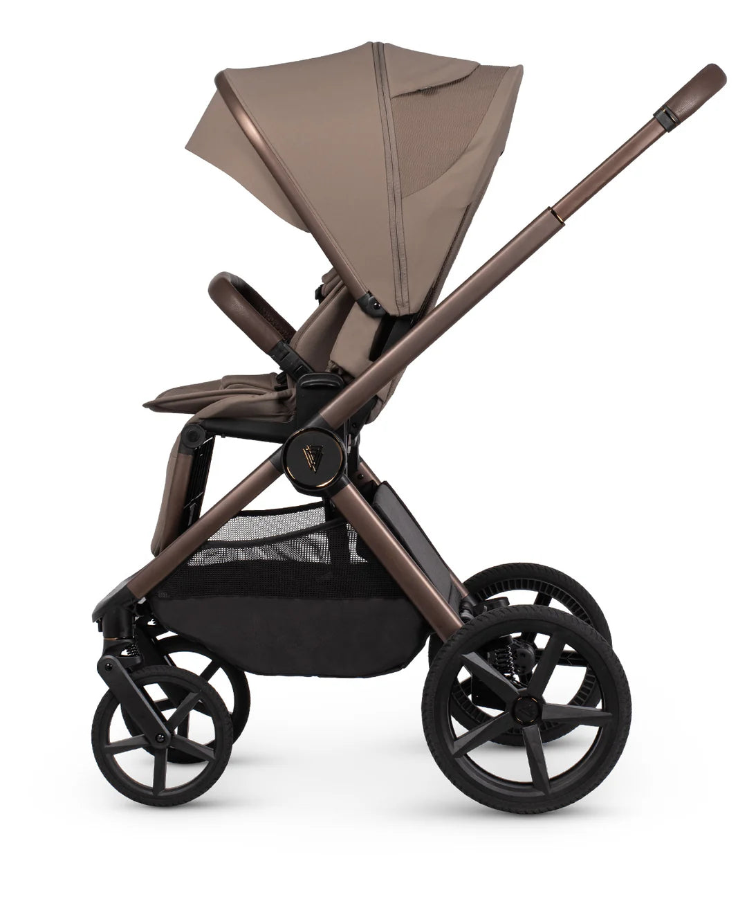 Venicci Upline3 Travel System Inc Tiago Car Seat & 360 Base 16 Piece Ultimate Bundle - Sand Black Car Seat
