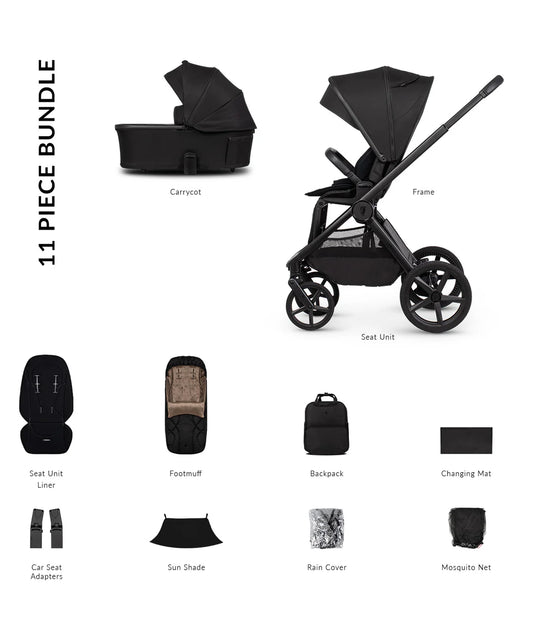 Venicci Upline3 11 Piece Pram Bundle - Onyx