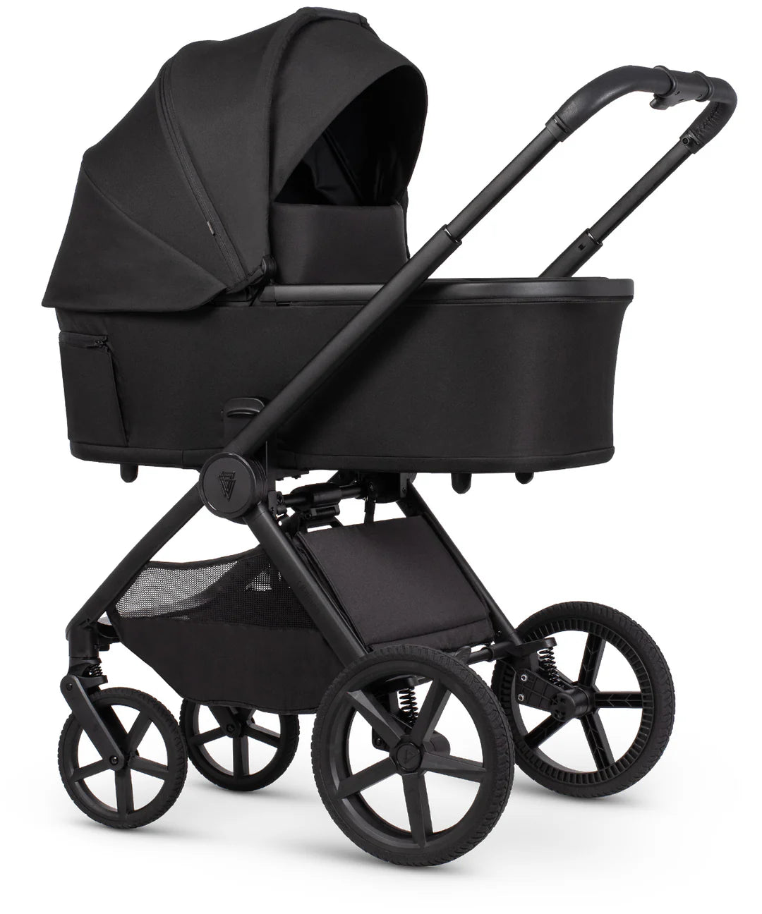 Venicci Upline3 Travel System Inc Tiago Car Seat & 360 Base 16 Piece Ultimate Bundle - Onyx Black Car Seat