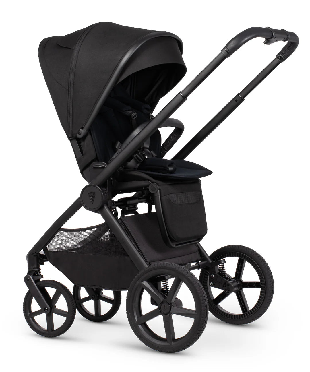 Venicci Upline3 Travel System Inc Tiago Car Seat & 360 Base 16 Piece Ultimate Bundle - Onyx Black Car Seat