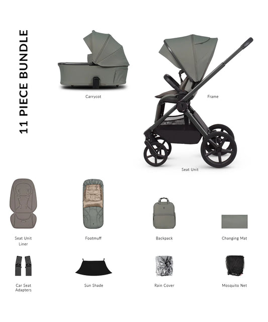 Venicci Upline3 11 Piece Pram Bundle - Aloe
