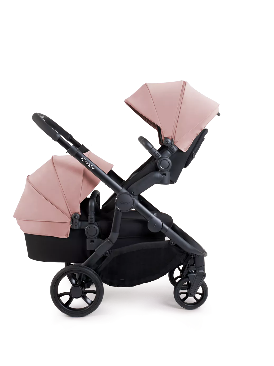 iCandy Orange 4 Pushchair, Carrycot and Accessories Complete Bundle Jet /Rose