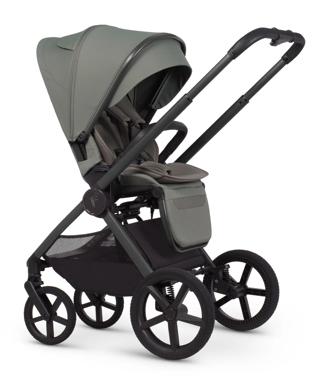 Venicci Upline3 Travel System Inc Tiago Car Seat & 360 Base 13 Piece Luxury Bundle - Aloe Beige Car Seat