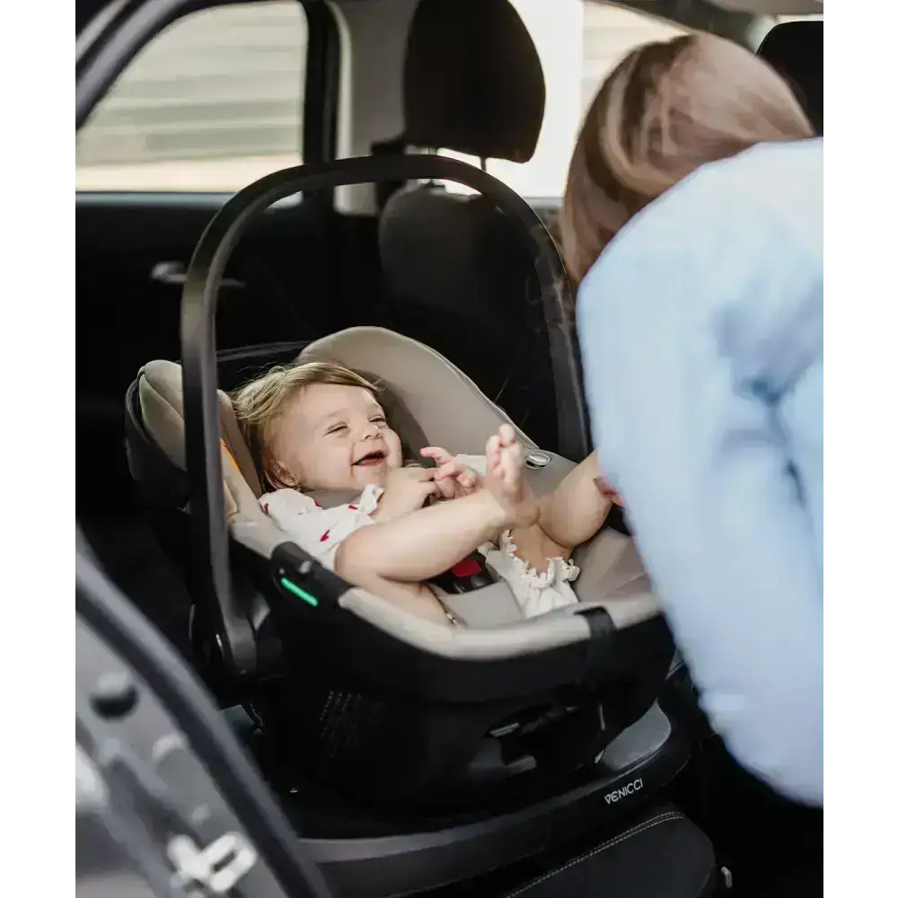 Venicci Upline3 Travel System  3 in 1 with 12 Piece Comfort Bundle Pebble Beige Car Seat