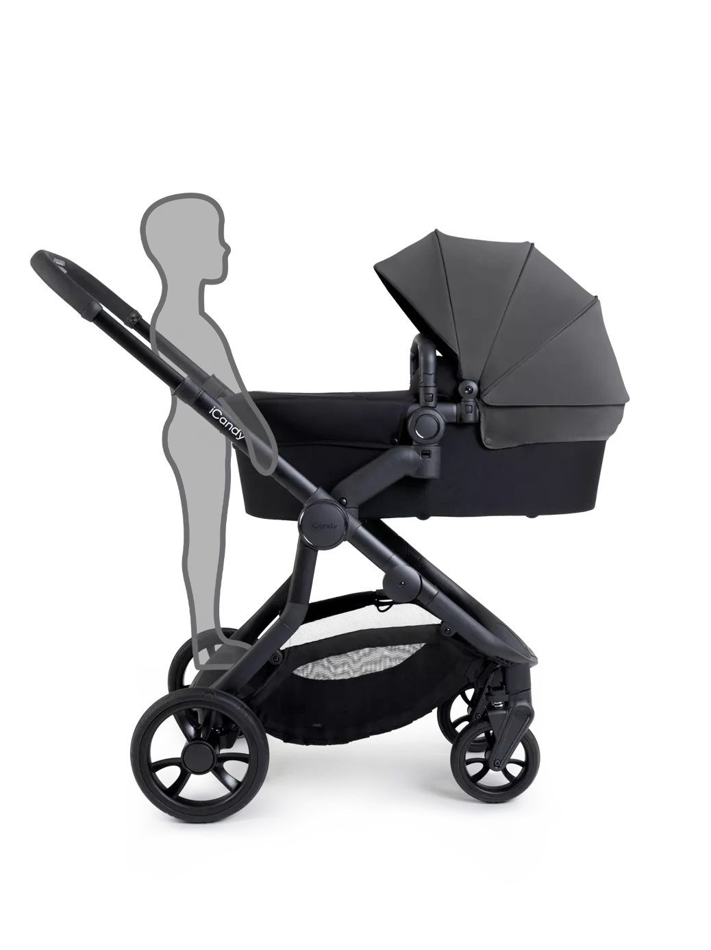 Orange 4 Double Pushchair Bundle Jet, Fossil