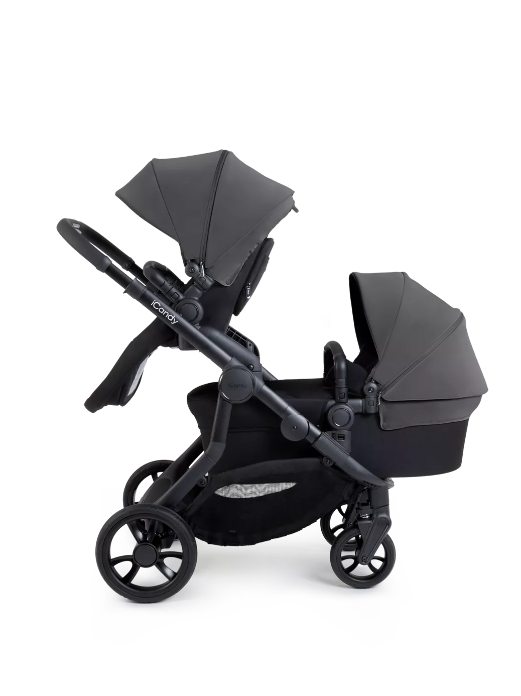 Orange 4 Double Pushchair Bundle Jet, Fossil