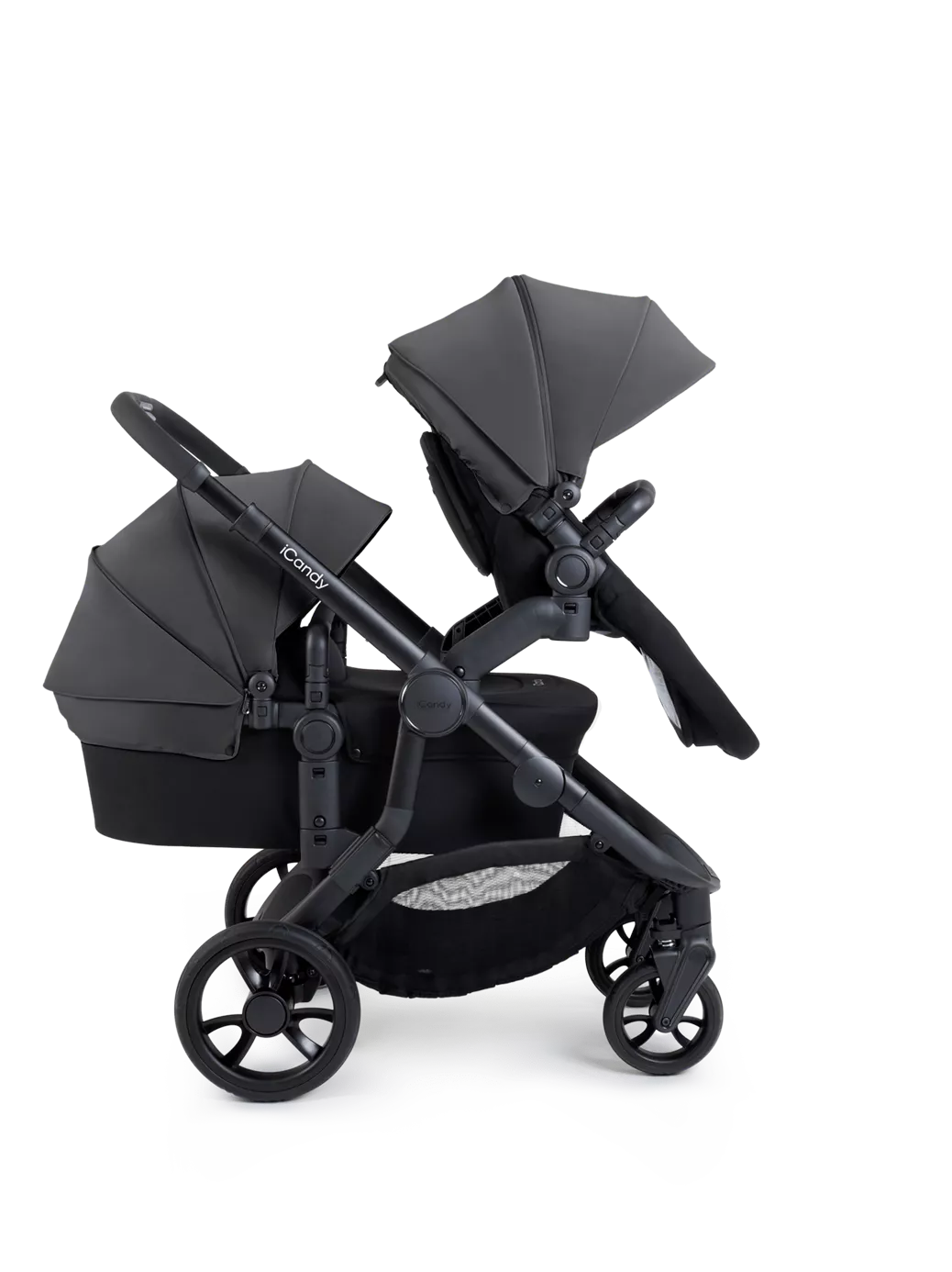 Orange 4 Double Pushchair Bundle Jet, Fossil
