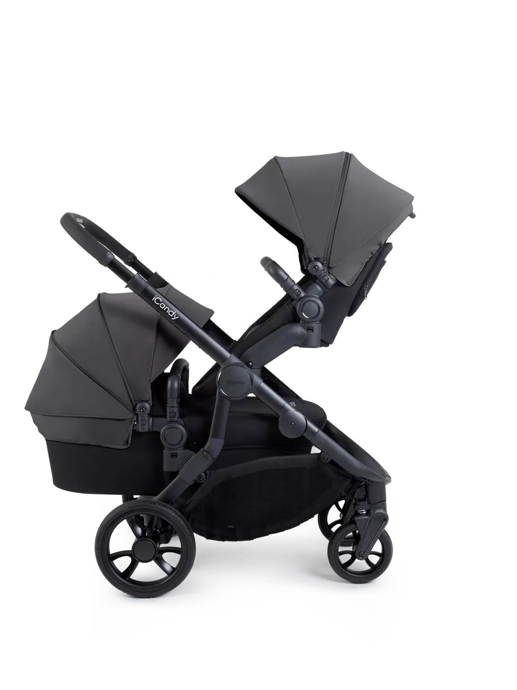 Orange 4 Double Pushchair Bundle Jet, Fossil
