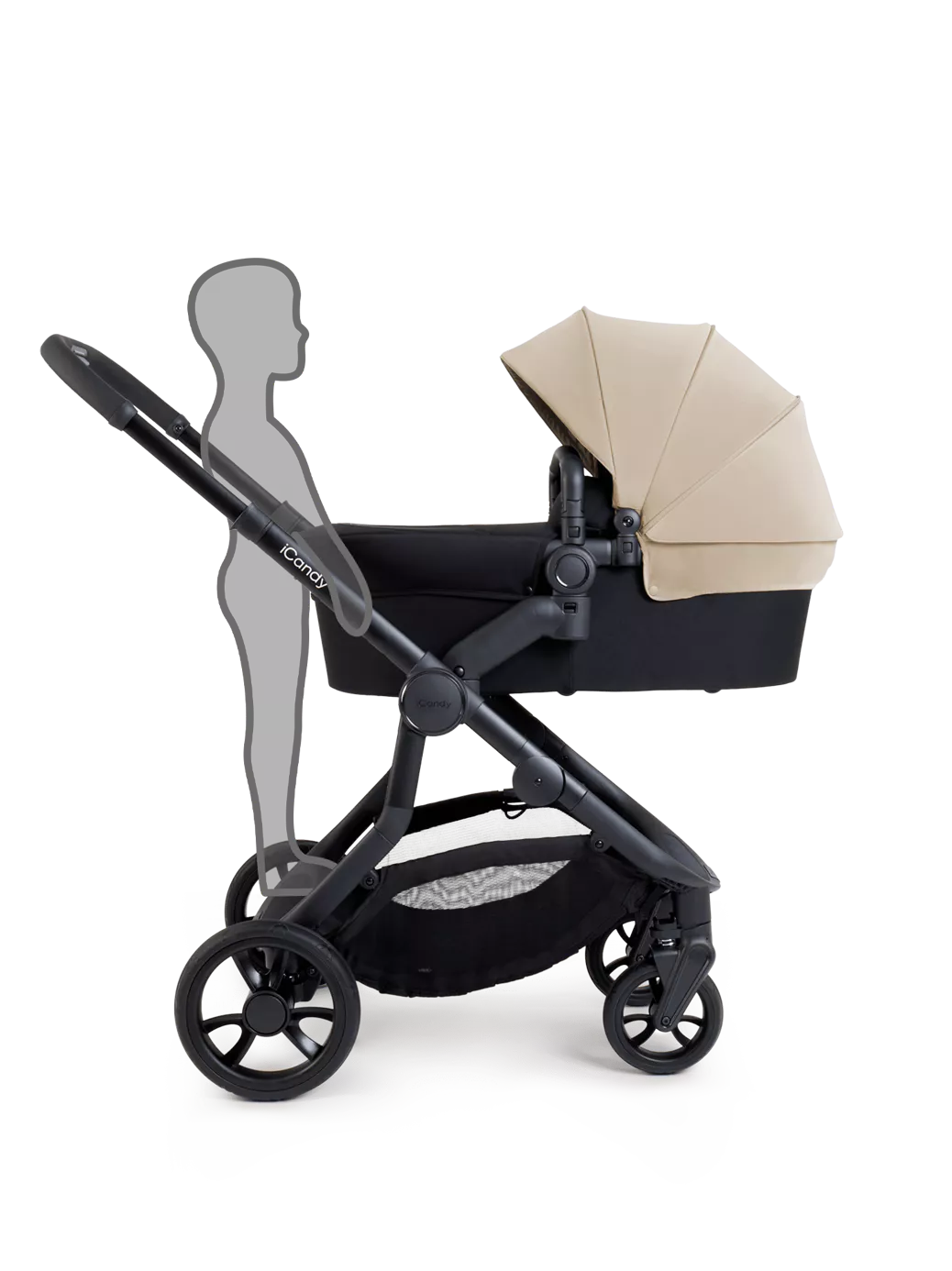 Orange 4 Double Pushchair Bundle Jet, Latte