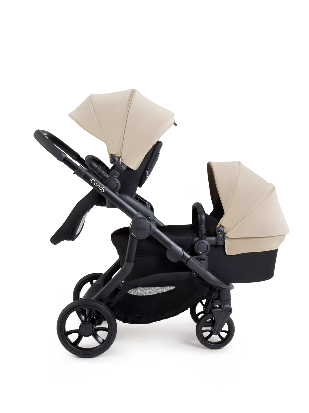 Orange 4 Double Pushchair Bundle Jet, Latte