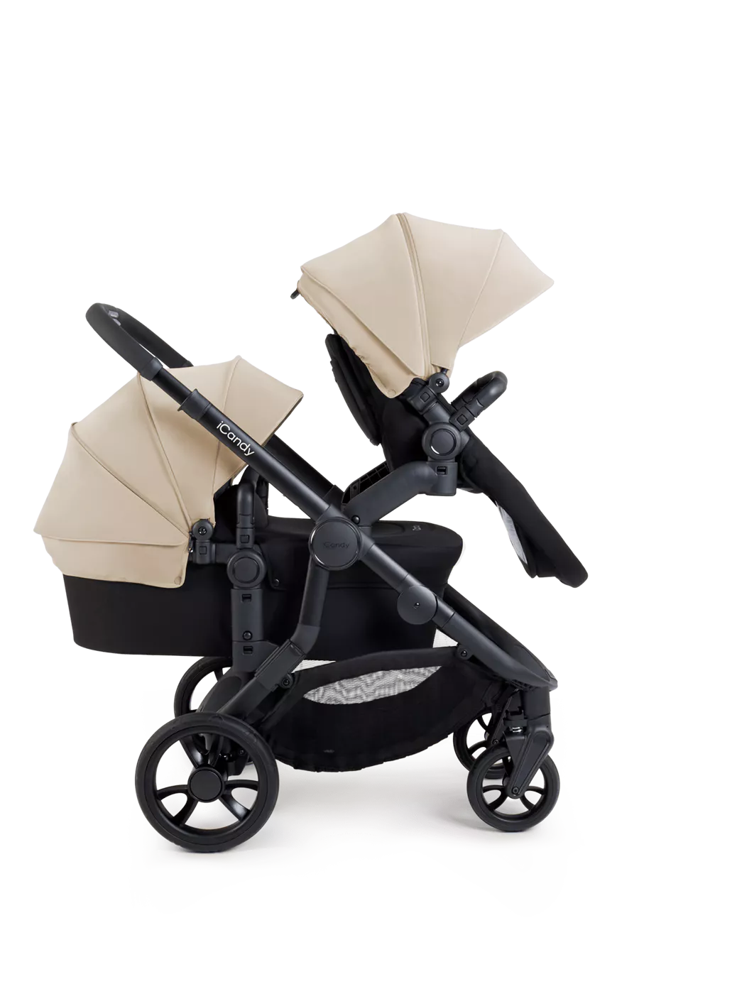 Orange 4 Double Pushchair Bundle Jet, Latte