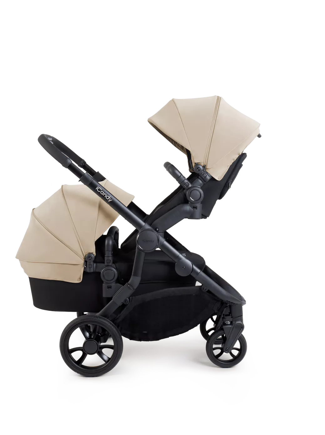 Orange 4 Double Pushchair Bundle Jet, Latte