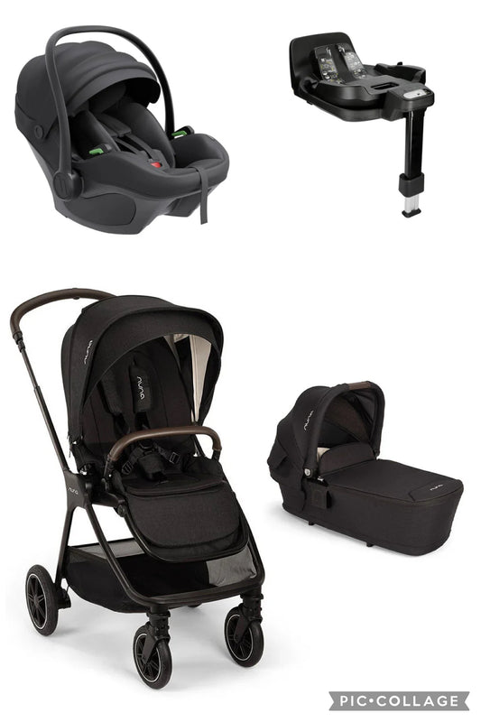 Nuna Triv Next Stroller + Lytl Carrycot - Caviar Avionaut Pixel Pro 3 and Orbit Base