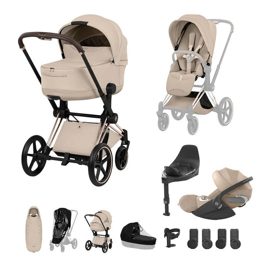 Cybex Priam Ultimate Accessory Bundle - Style Collection Cozy Beige /Rose Gold