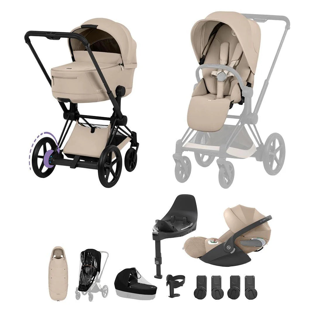 Cybex e-Priam Ultimate Accessory Bundle - Comfort Collection Cozy Beige