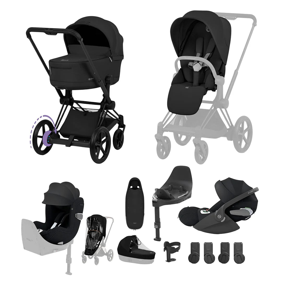 Cybex e-Priam Ultimate Birth & Beyond Bundle - Comfort Collection Sepia Black