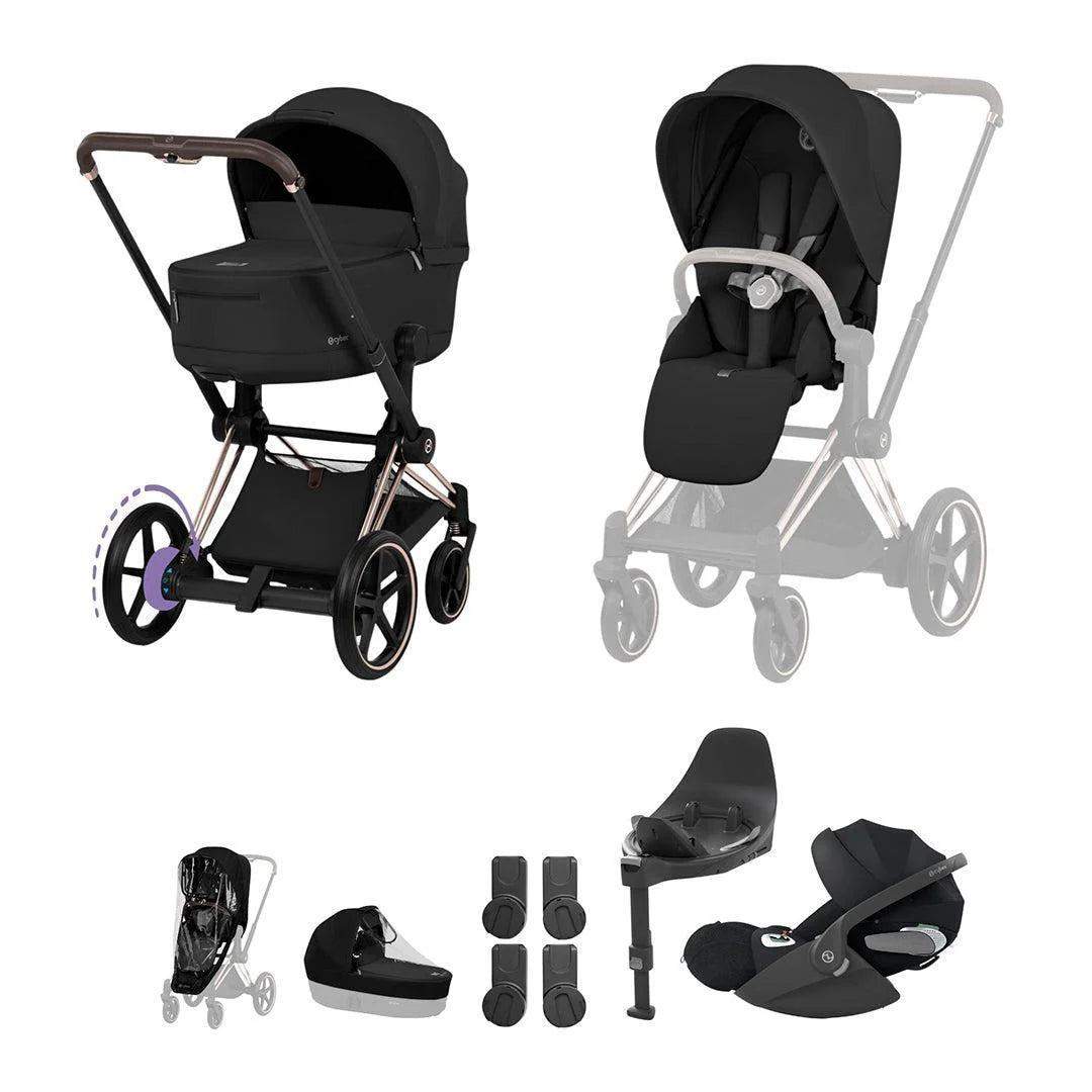 Cybex e-Priam Ultimate Bundle - Comfort Collection Sepia Black Rose Gold
