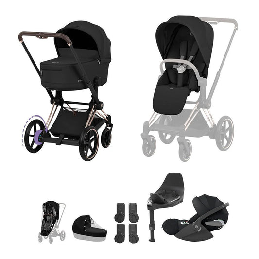 Cybex e-Priam Ultimate Bundle - Comfort Collection Sepia Black Rose Gold