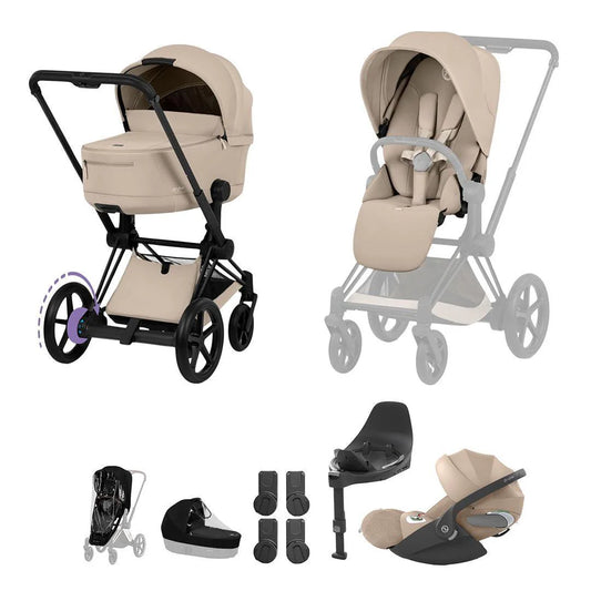 Cybex e-Priam Ultimate Bundle - Comfort Collection Sepia Black Cozy Beige