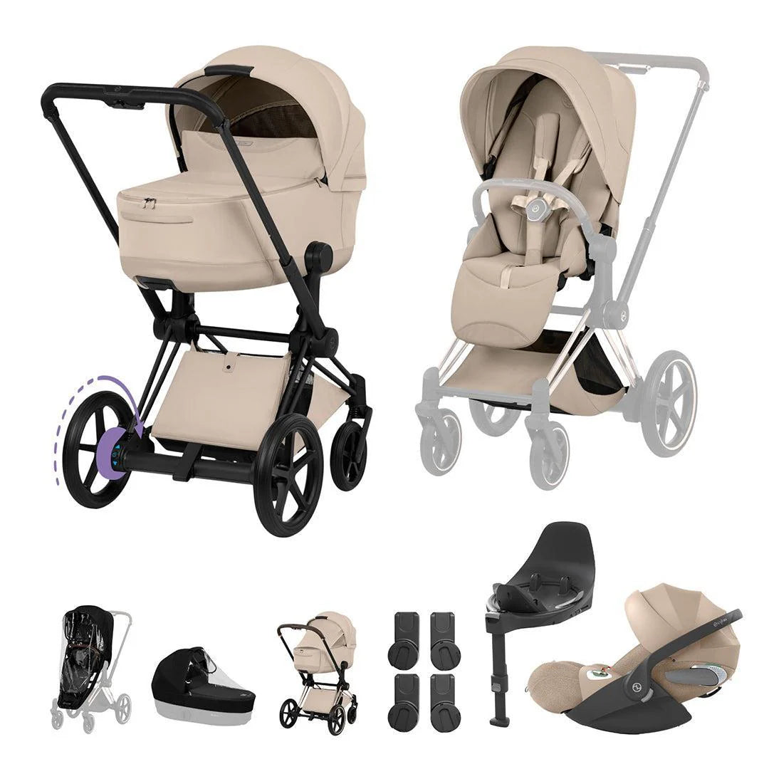 Cybex e-Priam Ultimate Bundle - Style Collection Cozy Beige Black