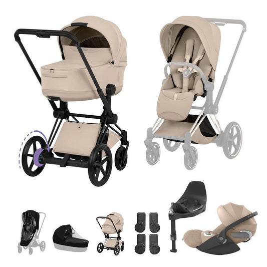 Cybex e-Priam Ultimate Bundle - Style Collection Cozy Beige Black