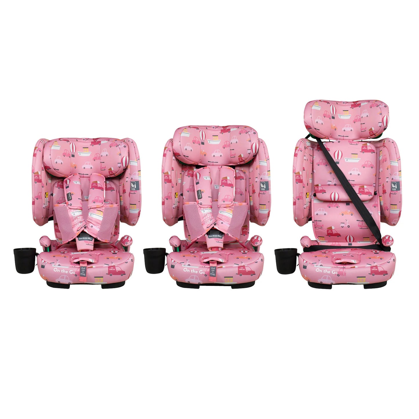 Cosatto On The Go i-Size Travel Car Seat Itchy Feet Rosy