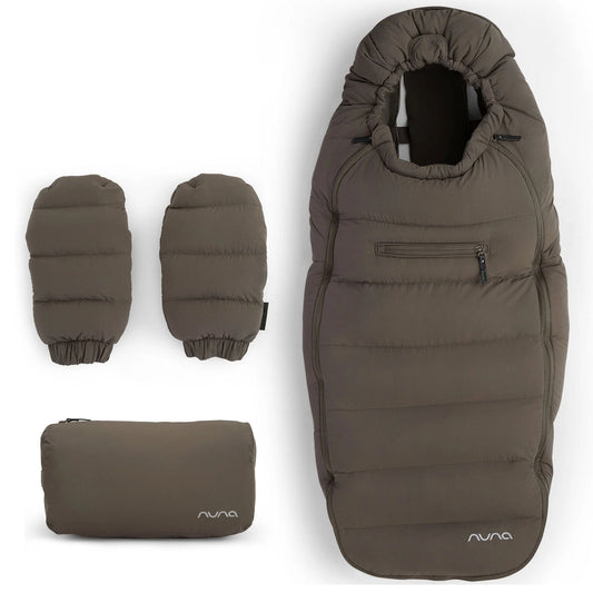 Nuna Winter Stroller Footmuff Set w/Gloves & Bag - Chestnut