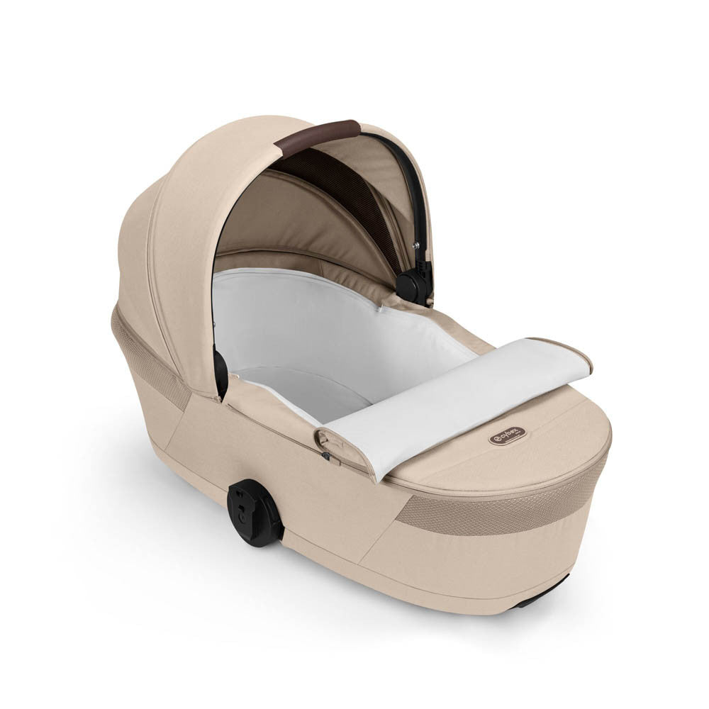Cybex Balios S Lux + Folding Carrycot Bundle with Cloud G3 Plus Car Seat Almond Beige