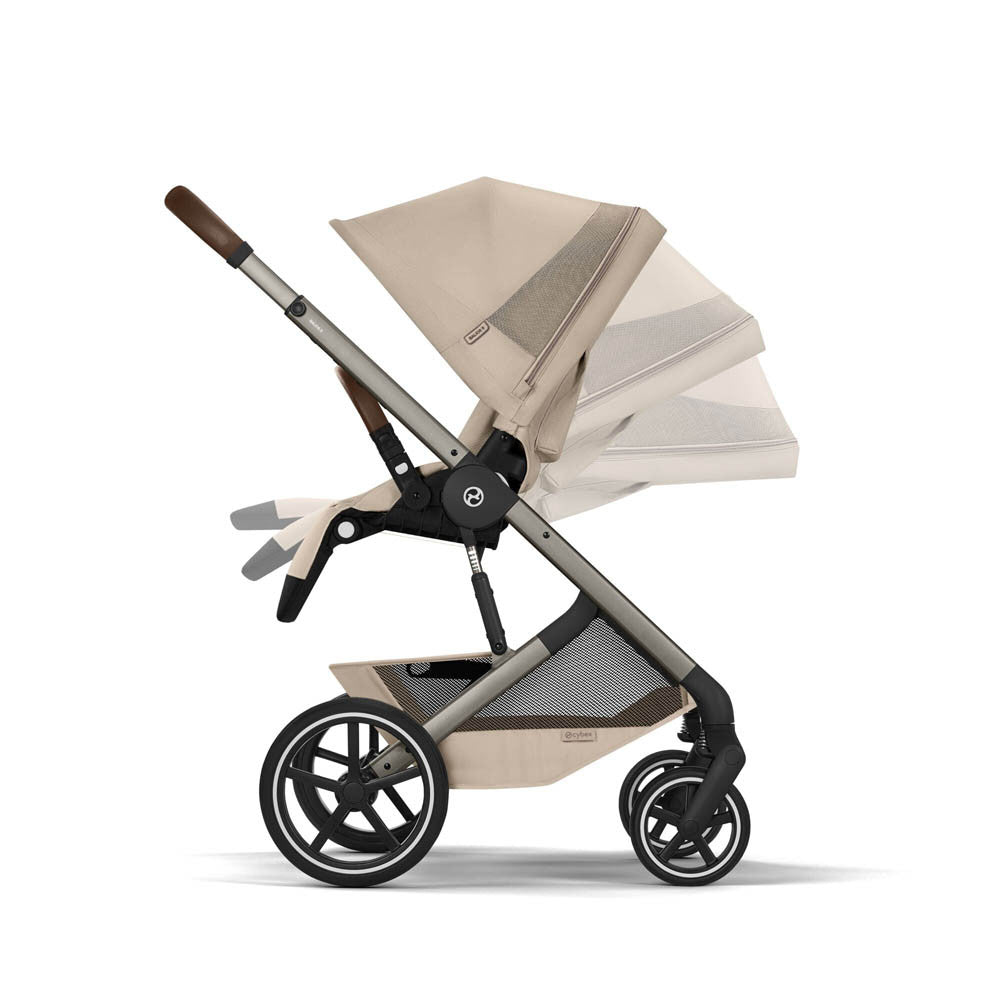 Cybex Balios S Lux + Folding Carrycot Bundle with Cloud G3 Plus Car Seat Almond Beige