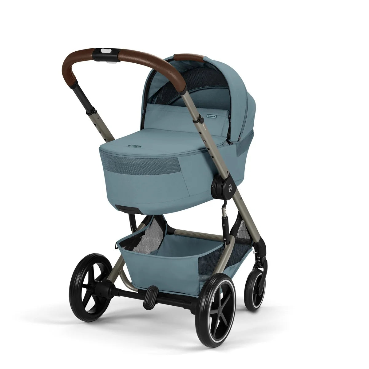 Cybex Balios S Lux + Folding Carrycot Bundle with Cloud G3 Plus Car Seat Stormy Blue