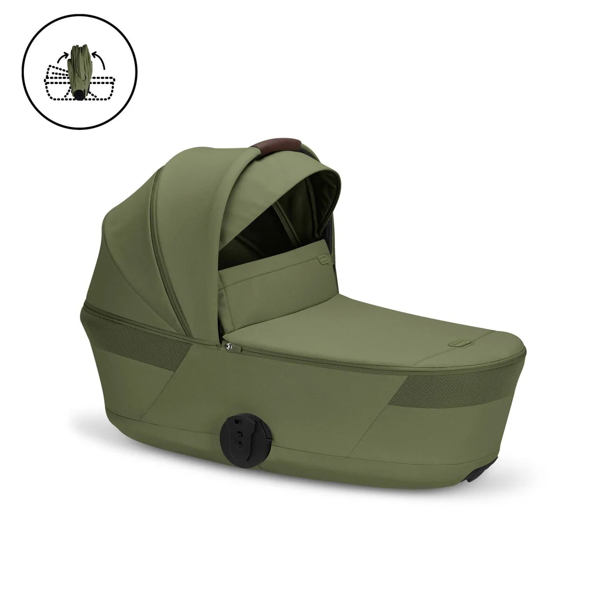 Cybex Balios S Lux + Folding Carrycot Bundle with Cloud G3 Plus Car Seat Moss Green