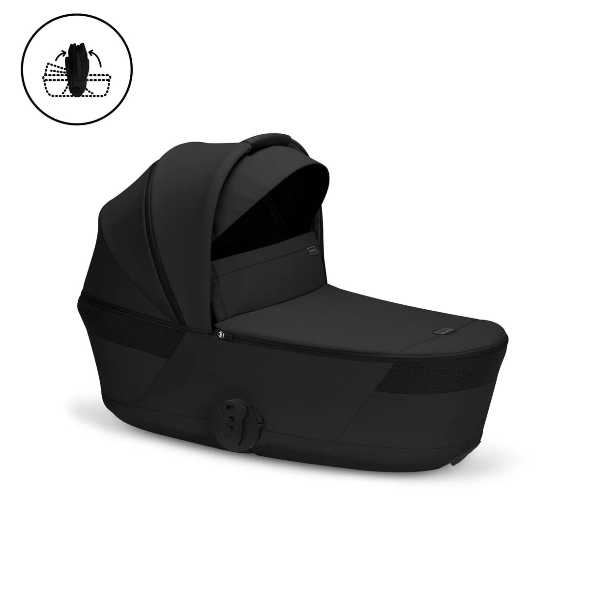 Cybex Balios S Lux + Folding Carrycot Bundle with Cloud G3 Plus Car Seat Moon Black