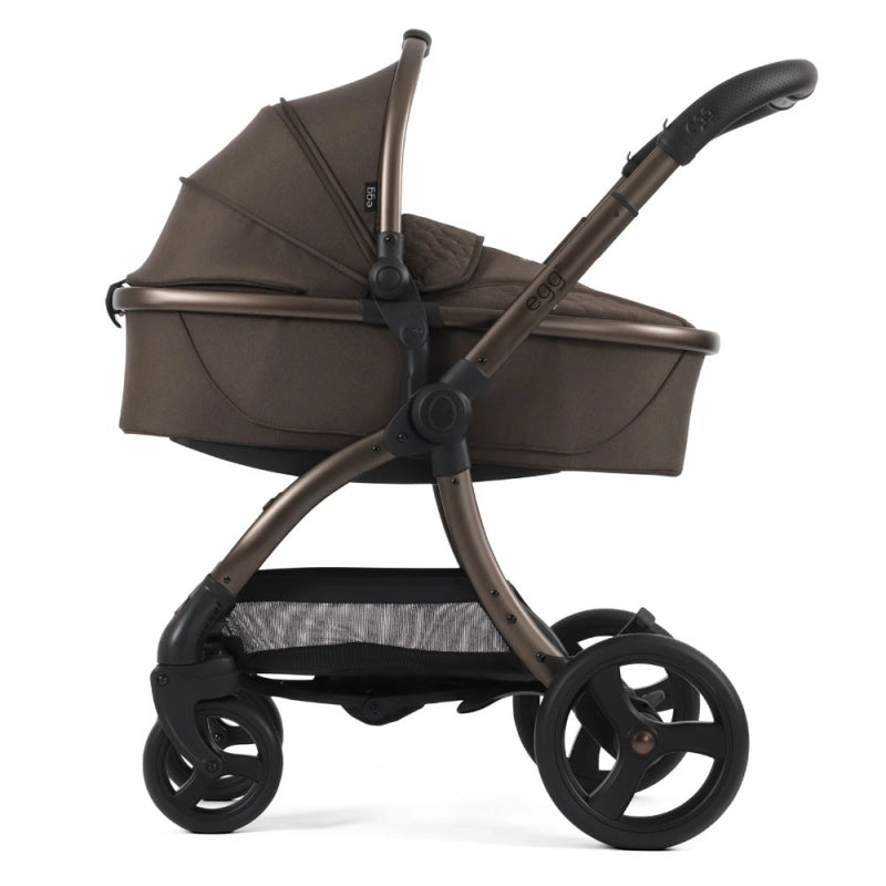 Egg egg3 Pushchair Bundle with Shell 360 Car Seat - Chocolate Velvet