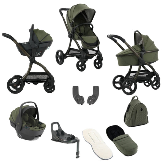 Egg egg3 Pushchair Bundle with Shell 360 Car Seat- Sage