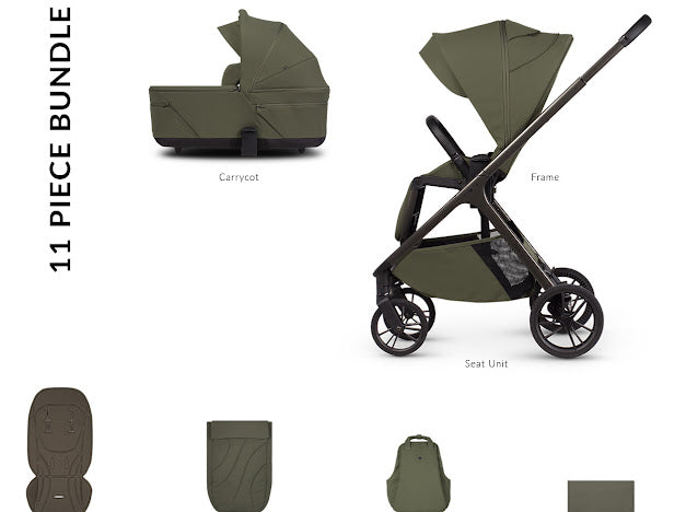 Venicci Tila Pram Essential Bundle Olive